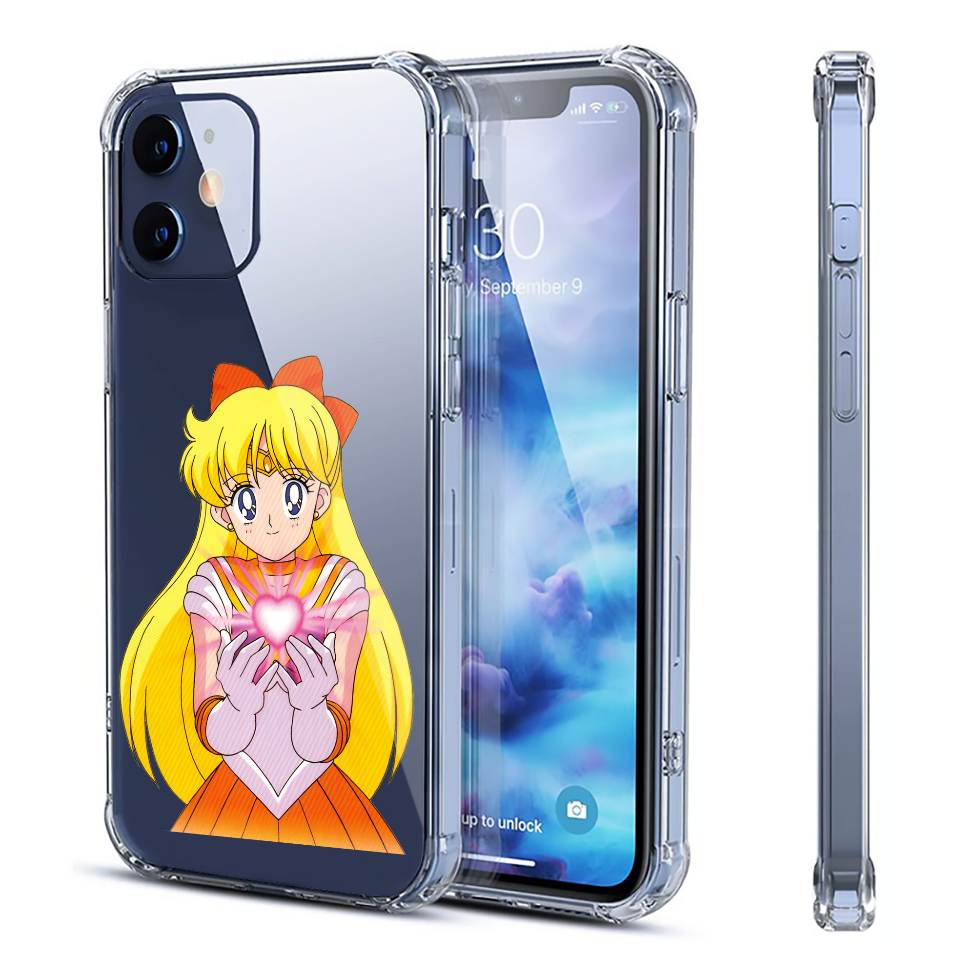 （画像用） 美少女戦士セーラームーン 愛野 美奈子 あいの みなこ Sailor Moon Aino Minako 【iPhone 12シリーズ対応】透明スマホケース（クリアソフトケース）